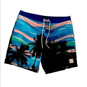 American eagle graphic palm tree swim trunk size XL